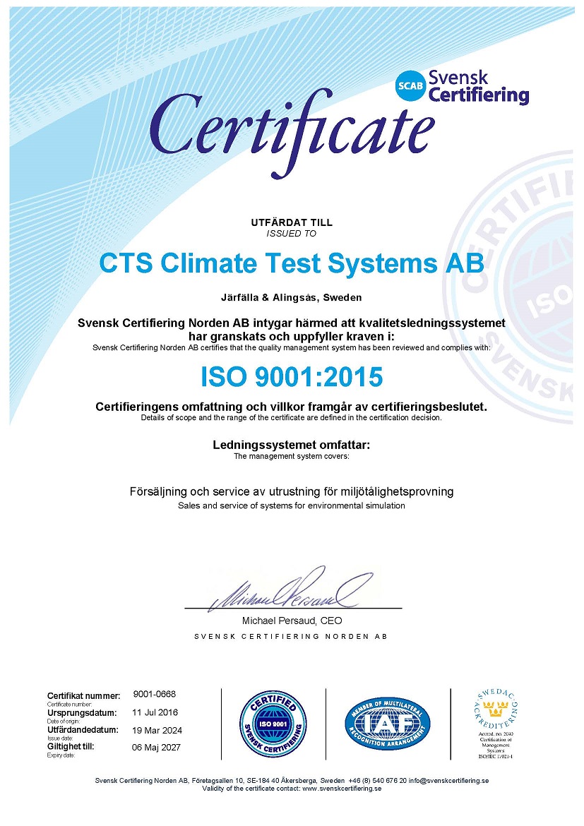 Certificate Sweden